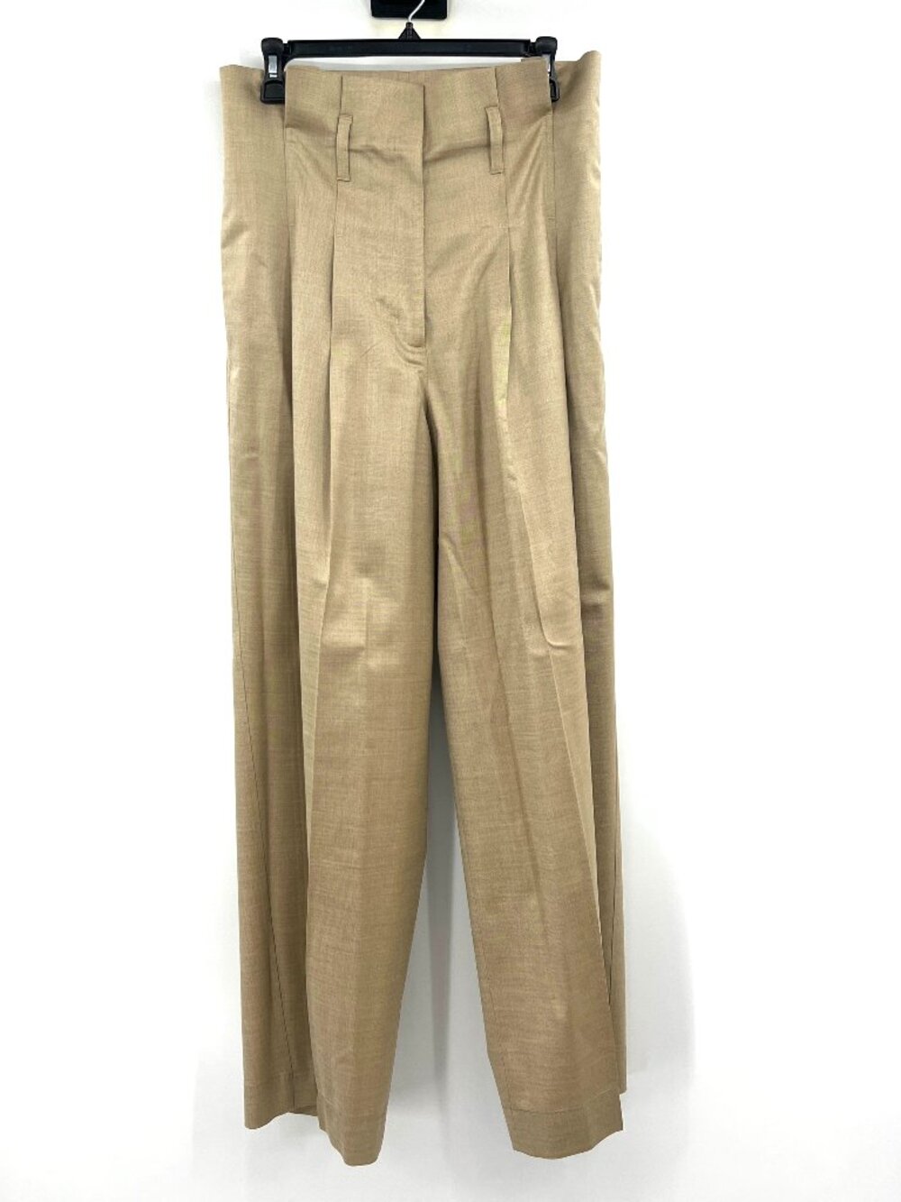NWT COS Wool Blend Beige High Waisted Wide Leg Pants Women's 6